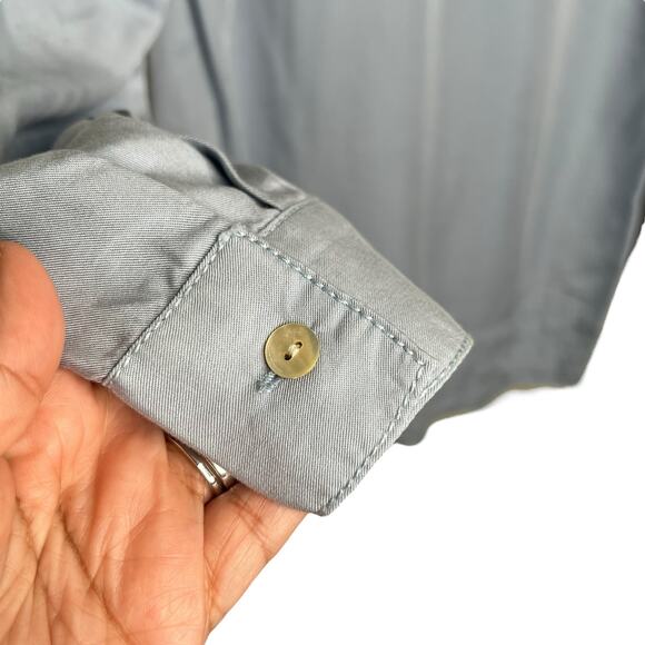 J. Jill Chambray Shirt Blue Rain Lace up Neckline Size Medium NWT - Picture 7 of 9